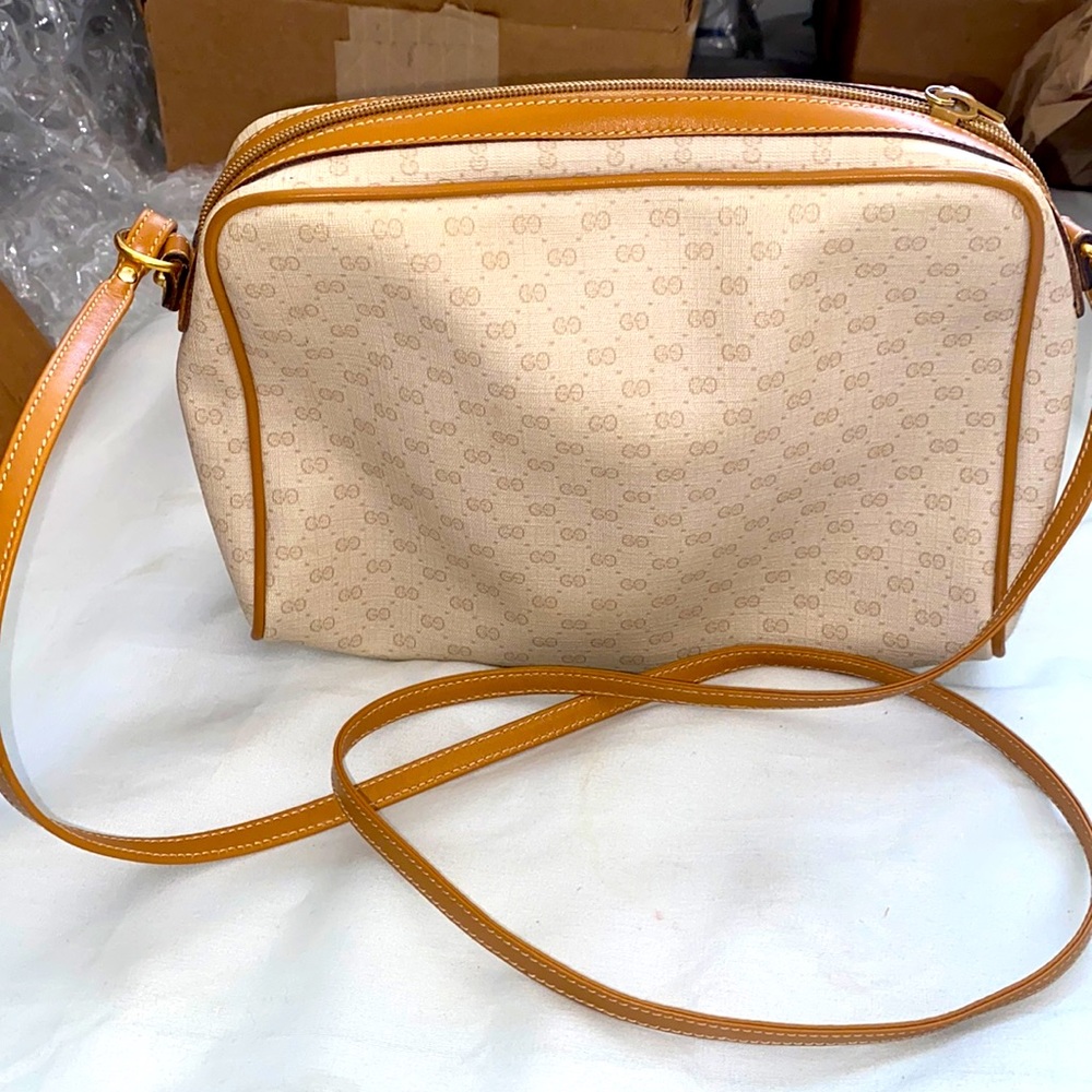 Authentic Vintage Gucci Micro GG canvas crossbody